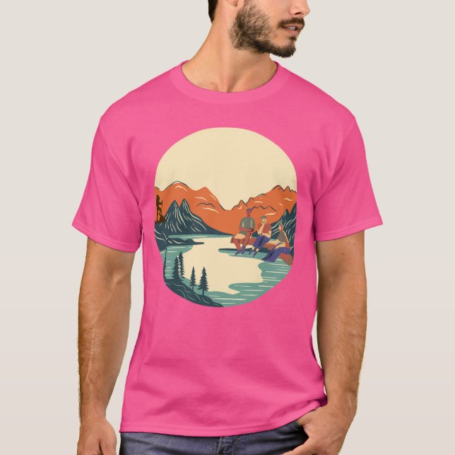 People Sitting By The River In The Mountains Activ T-Shirt (Front)
