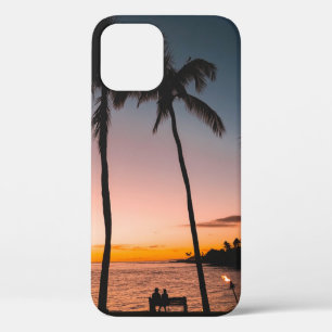 People sitting on beach near sea iPhone 12 case
