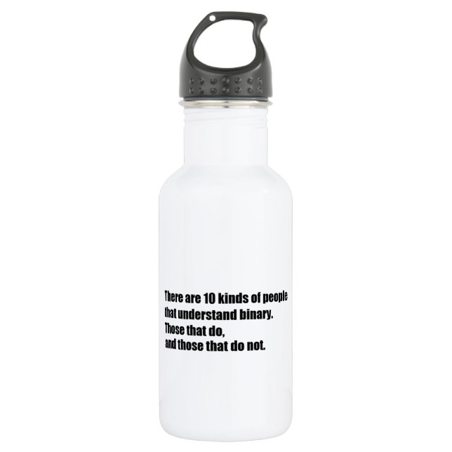 People that understand binary stainless steel water bottle (Front)