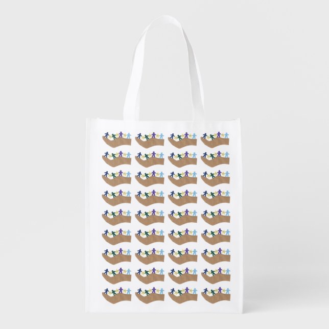 People w/ Star Angel Reusable Grocery Bag (Front)