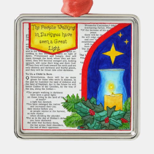 People Walking in Darkness Christmas Ornament