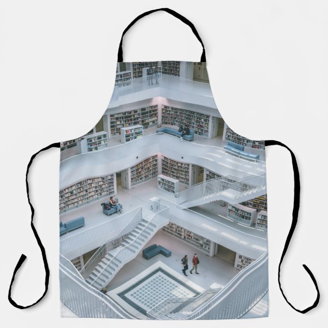 PEOPLE WALKING INSIDE LIBRARY APRON (Front)