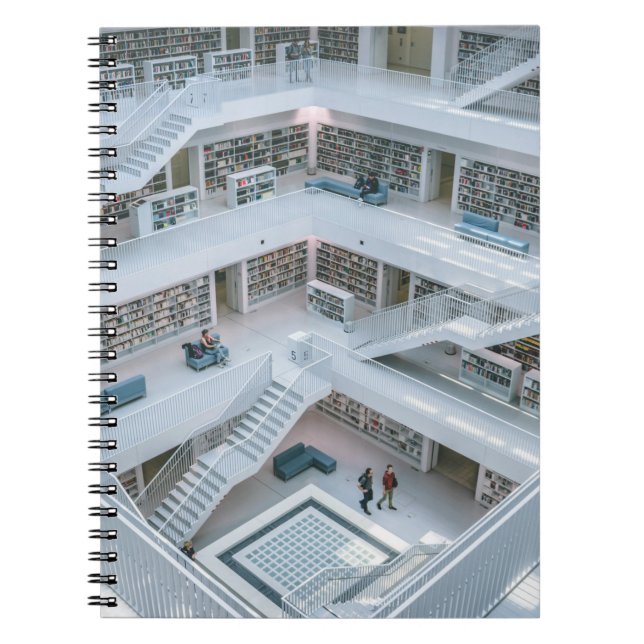 PEOPLE WALKING INSIDE LIBRARY NOTEBOOK (Front)