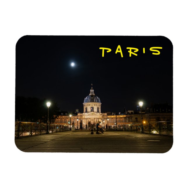 People walking on Pont des Arts at nigth - Paris Magnet (Horizontal)