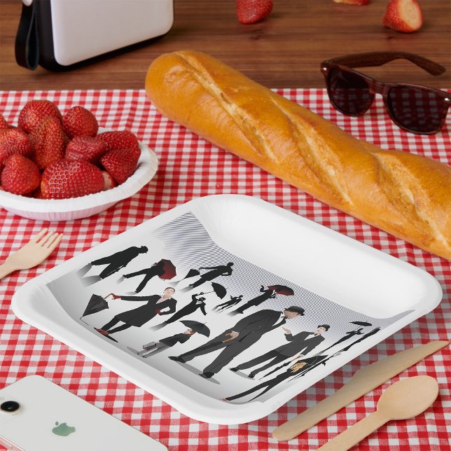 People With Umbrellas Paper Plates (Creator Uploaded)