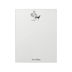 People-Woman-Dog-FilledIn-ArtDeco-Trans-BG-ADD-155 Notepad