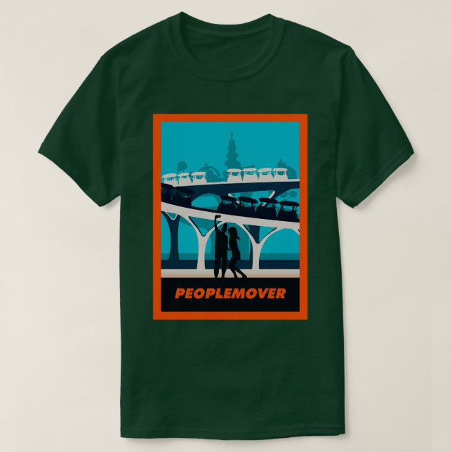 Peoplemover Minimalist Travel Style Theme Park Art T-Shirt (Design Front)