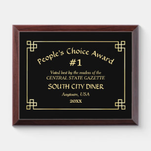 People's Choice Gold Frame Award Plaque