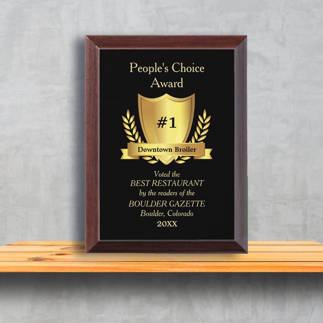 People's Choice Template Gold Award Plaque (Creator Uploaded)