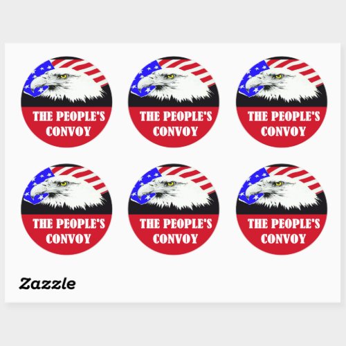 Peoples Convoy American Eagle Classic Round Sticker