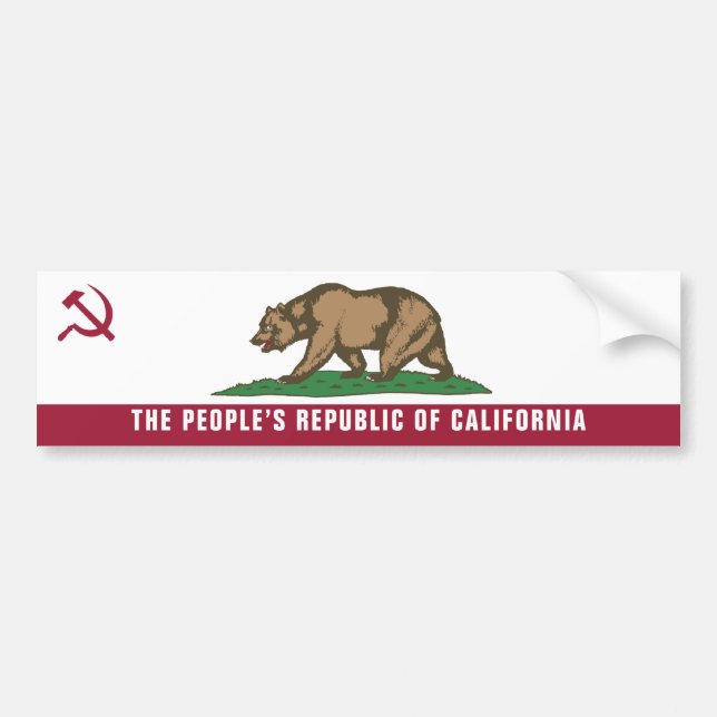 People's Republic Of California Bumper Sticker (Front)