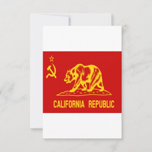 Peoples Republic of California Red Communist Flag Save The Date