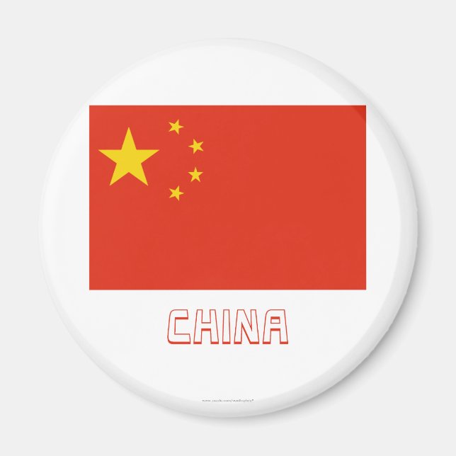 People's Republic of China Flag with Name Magnet (Front)