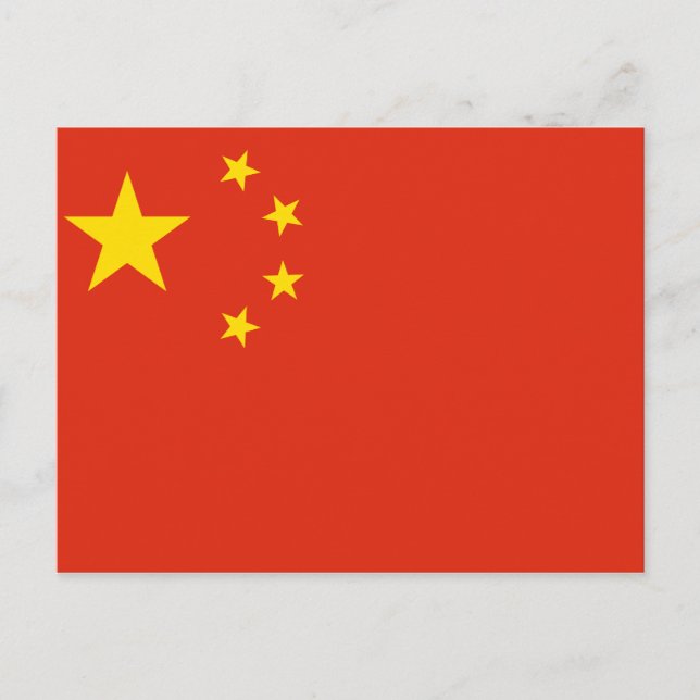 People's Republic of China National World Flag Postcard (Front)