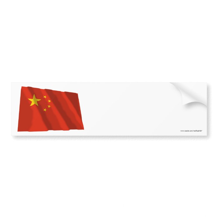 People's Republic of China Waving Flag Bumper Sticker