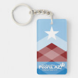 Peoria Flag Keychain, Rectangular Keychain at Zazzle