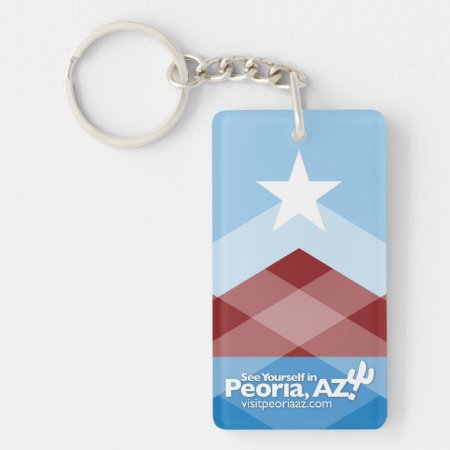 Peoria Flag Keychain, Rectangular Keychain