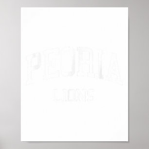 Peoria High School Hs Peoria Il Retro Sports  Poster
