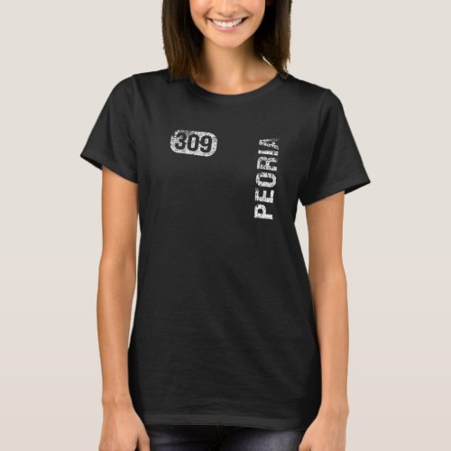 Peoria Illinois 309 Area Code Vintage Retro T_Shirt