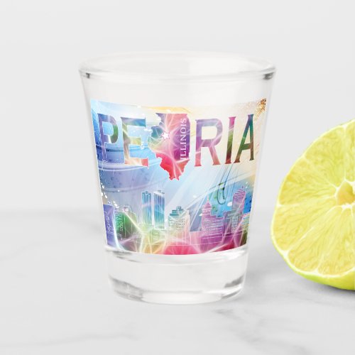 Peoria Illinois _ Colorful Design Shot Glass