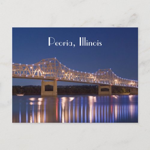Peoria Illinois Murray Baker Bridge PostCard