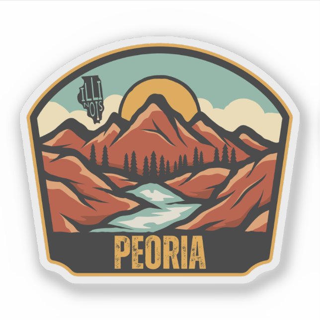 Peoria, Illinois  Sticker (Front)