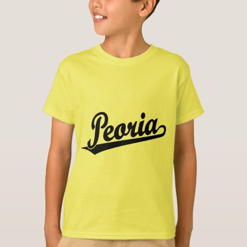 Peoria script logo in black T_Shirt
