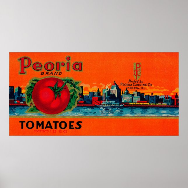 Peoria Tomato LabelPeoria, IL Poster (Front)