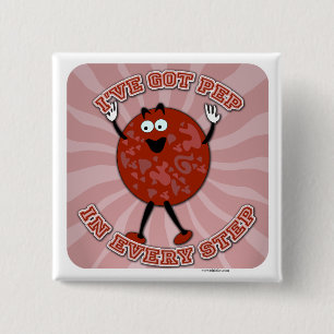 Pep in Step Fun Pizza Cartoon Fun Character Button