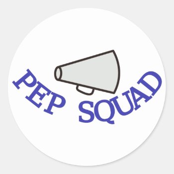 Pep Squad Classic Round Sticker by Grandslam_Designs at Zazzle