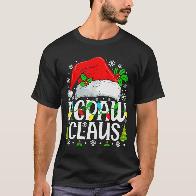 Pepaw Claus Funny Christmas Family Matching  T-Shirt (Front)