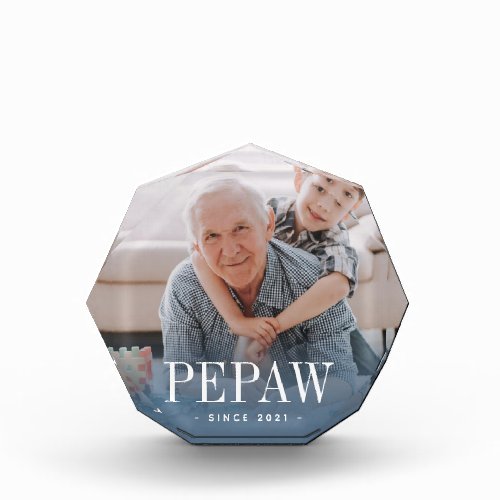 Pepaw Grandpa Year Established Photo Block