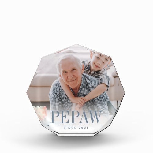 Pepaw Grandpa Year Established Photo Block