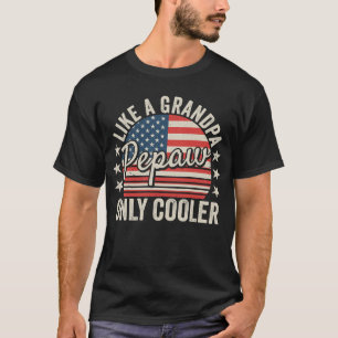Pepaw Like a Grandpa Only Cooler USA Flag Men T-Shirt