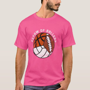 Pepaw Of Ballers Funny Volleyball Football Basketb T-Shirt