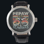 Pepaw of the Birthday Cruiser Vacation Vintage Watch<br><div class="desc">Pepaw of the Birthday Cruiser Vacation Funny Crew Graphic design Gift Men's Vintage Black Leather Strap Watch Classic Collection.</div>