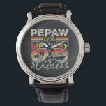 Pepaw of the Birthday Cruiser Vacation Vintage Watch<br><div class="desc">Pepaw of the Birthday Cruiser Vacation Funny Crew Graphic design Gift Men's Vintage Black Leather Strap Watch Classic Collection.</div>