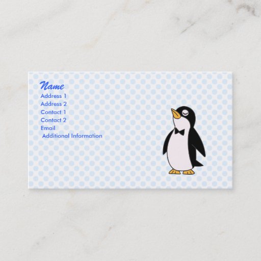Customizable pepe penguin business cards