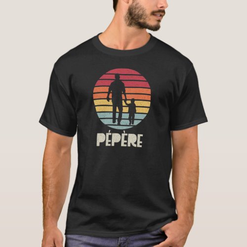 Ppre Vintage Retro Sunset Father and Child T_Shirt