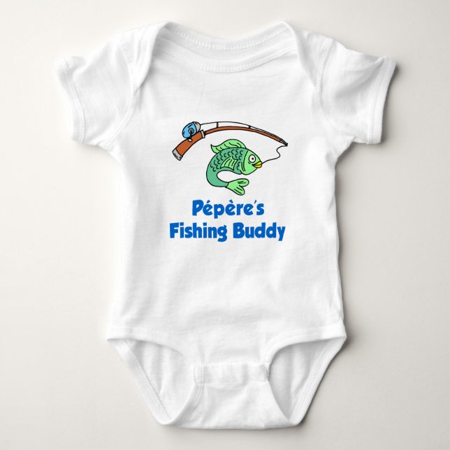 Pepere's Fishing Buddy Baby Bodysuit (Front)