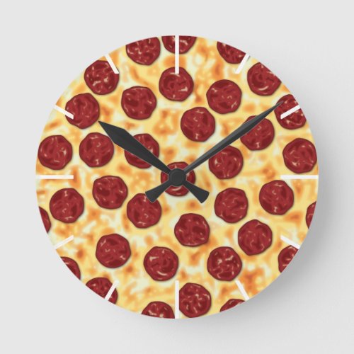 Peperoni Pizza for Pizza Lovers Wall Clock