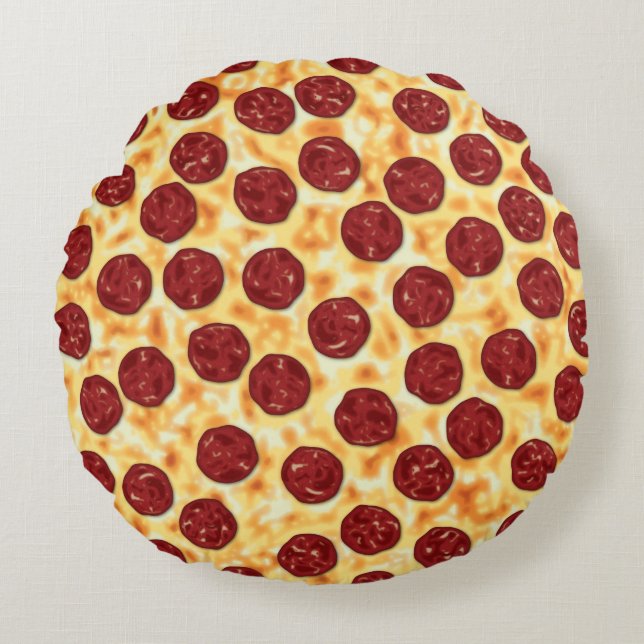 Peperoni Pizza vector art  Round Pillow (Front)