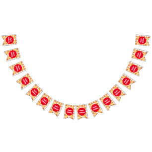 Peperroni ,Cheese And Margherita Pizza Bunting Flags