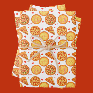 Peperroni ,Cheese And Margherita Pizza Wrapping Paper Sheets