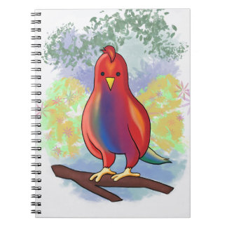 Pepo parrot cartoon on spiral notebook
