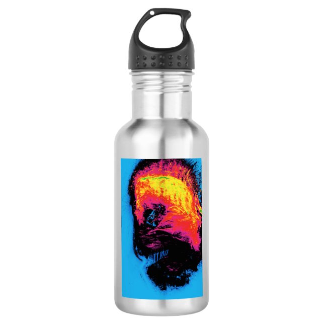 pepper and plastic silenced stainless steel water bottle (Front)