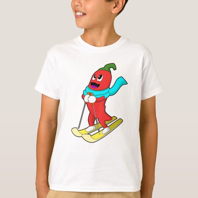 Pepper as Skier with Ski T-Shirt (Front)