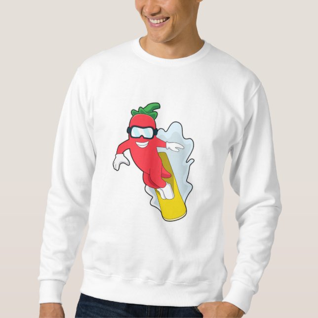 Pepper at Snowboarding with Snowboard Sweatshirt (Front)