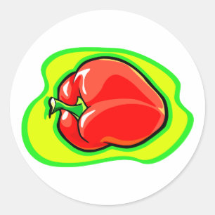 Pepper habanero on bright yellow green.png classic round sticker