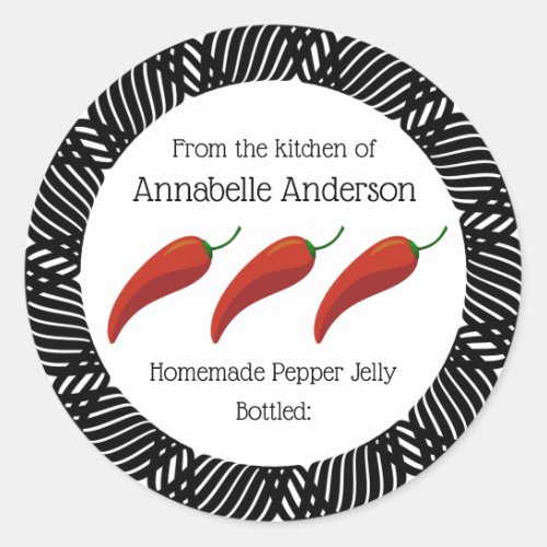 Pepper Jelly Modern Frame Label Personalize